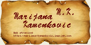 Marijana Kamenković vizit kartica